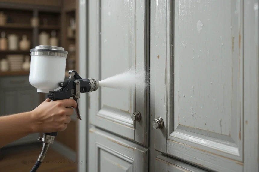 Paint Cabinets with Spray Gun