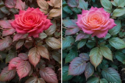 rose foliage color changes