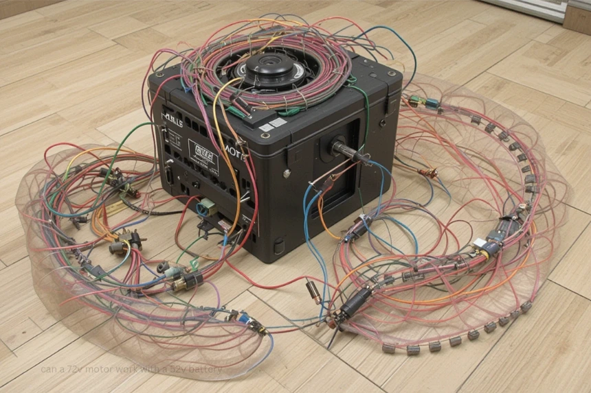 Can a 72V motor work with a 52V battery